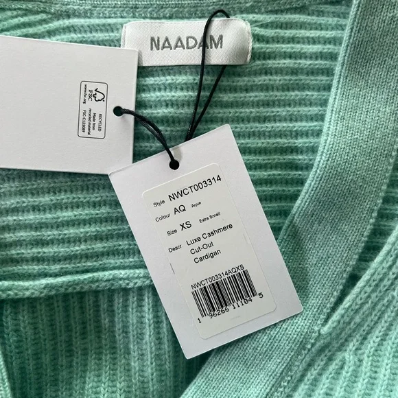 Naadam 100% Cashmere Cut-Out Cardigan | XS (fits like Small) | New With Tags - Picture 5 of 6